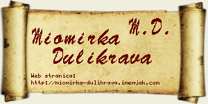 Miomirka Dulikrava vizit kartica